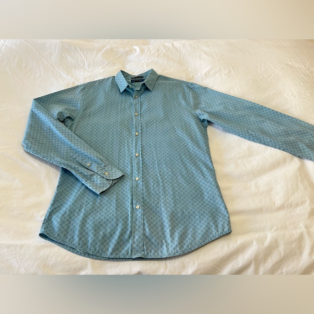SCOTCH & SODA | Menโs SZ Large | Dress Shirt Business Blue Slim Fit